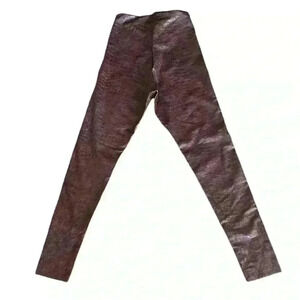 COPY - COMMANDO Brown Faux Leather Crocodile Print Leggings Size Medium